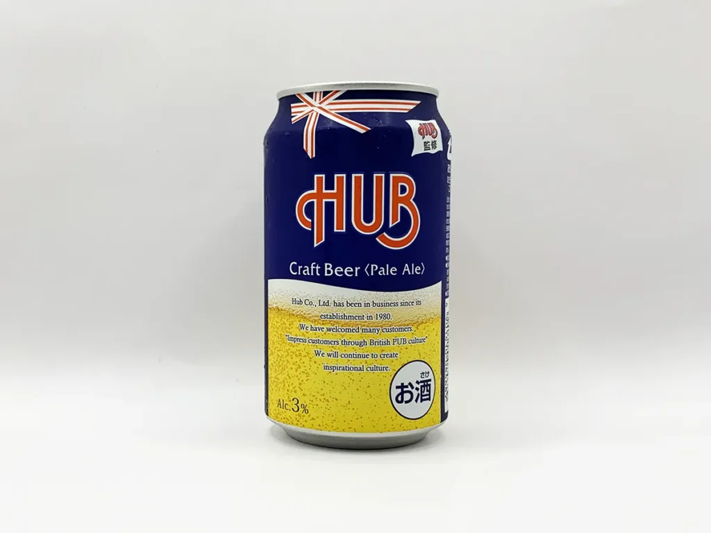 HUBクラフトビールペールエールの背面