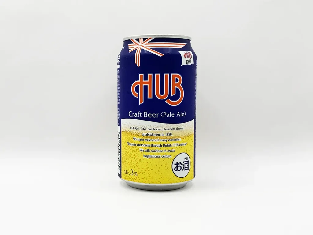 HUBクラフトビールペールエールの正面