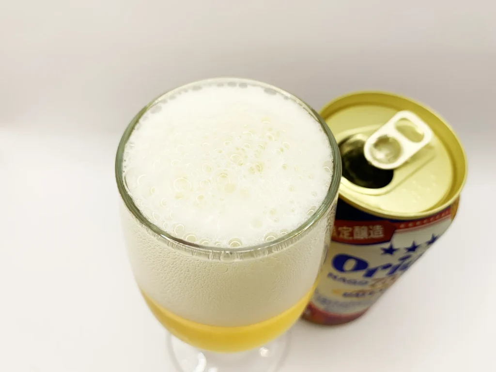 【アサヒオリオン・75BEERアメリカンペールエール】泡立ち1