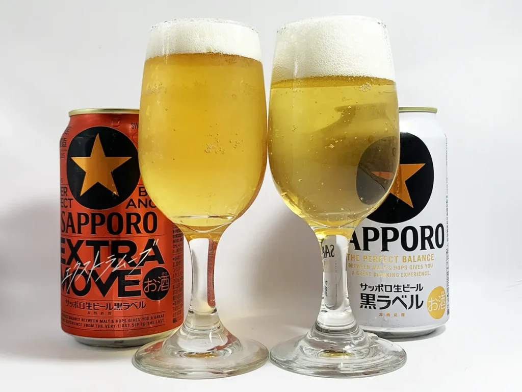 サッポロ生ビール黒ラベルEXTRAMOVEと黒ラベルの比較02